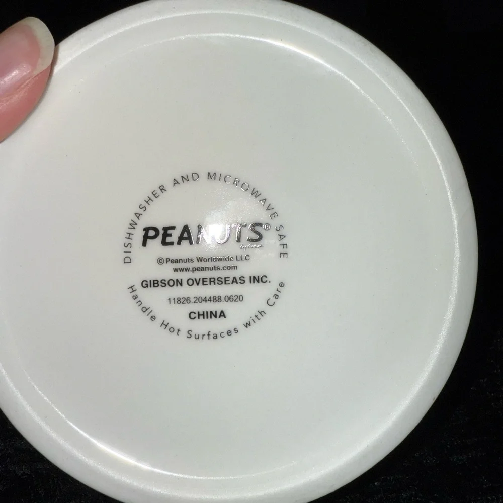Peanuts Suppertime White and Red Bowl